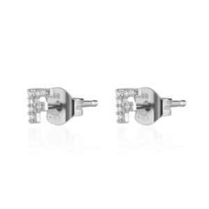 Pendientes en plata de Ley Letra F
