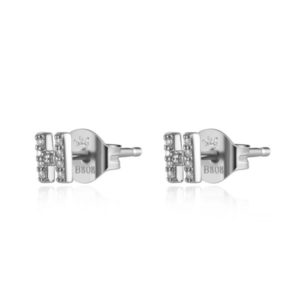 Pendientes en plata de Ley Letra H