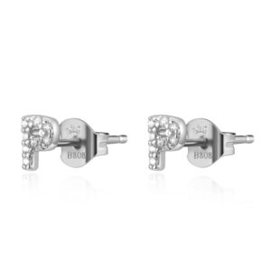 Pendientes en plata de Ley Letra P