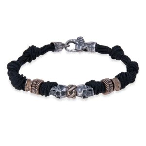 Pulsera Plata Skull "COOK" two