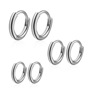 Pendientes en plata de ley Aro Liso de 8mm a 14mm