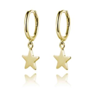Pendientes en Plata de ley Aro Estrella Gold