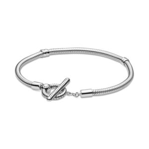 Pulsera Moments en plata de ley Cadena de Serpiente con Cierre en T