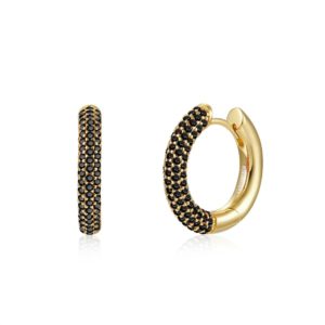 Pendientes en plata de ley Marbella Negro Gold