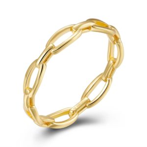 Anillo en plata de ley Eslabones Gold