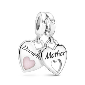 Charm Colgante en plata de ley Doble Madre e Hija