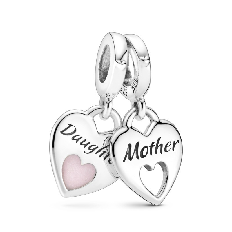 Charm Colgante en plata de ley Doble Madre e Hija