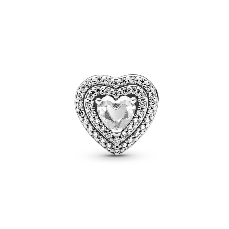 Charm en Plata de ley Corazón Brillante Elevado - Imagen 2