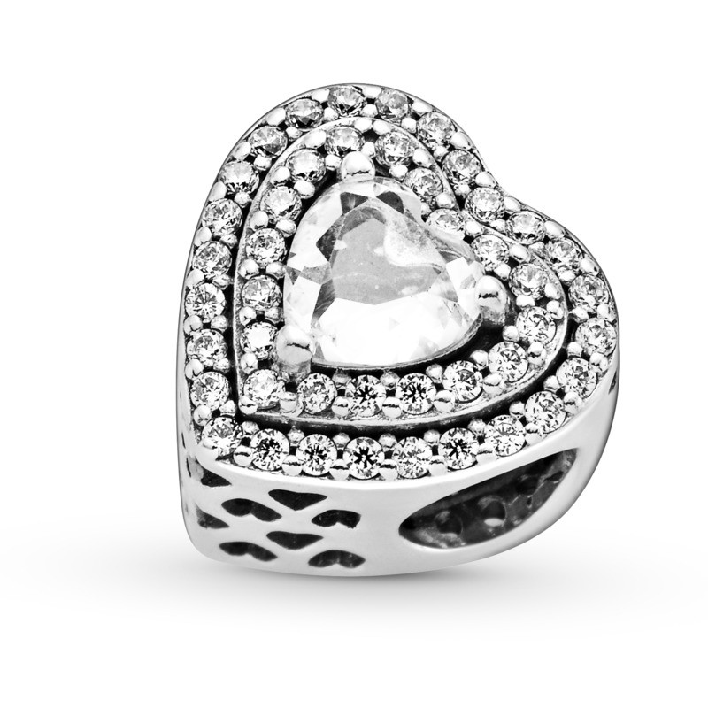Charm en Plata de ley Corazón Brillante Elevado - Imagen 3