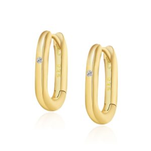 Pendientes en plata de Ley Aro Oval Gold