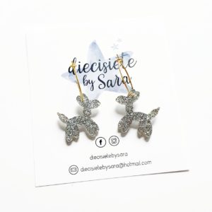 Pendientes Aros Perro Plateado
