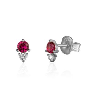 Pendientes en Plata de Ley Danice Red