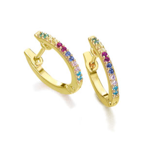 Pendientes Mini Aro Topacios Multicolor GB070OA