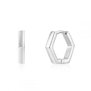 Pendientes en Plata de ley Hexagon