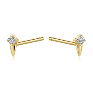 Pendientes en Plata de Ley Mini Spike Gold
