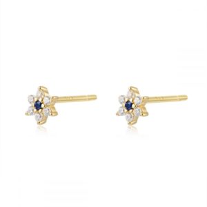 Pendientes en PLata de Ley Blume Gold Azul