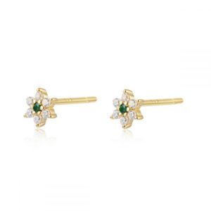 Pendientes en PLata de Ley Blume Gold Verde