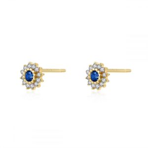 Pendientes en Plata de Ley Sunshine Gold Azul