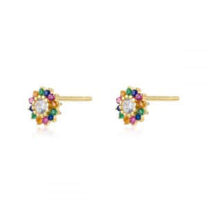 Pendientes en PLata de Ley Sunshine Multicolor