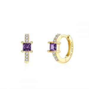 Pendientes en Plata de Ley Aro Paris Gold Amatista