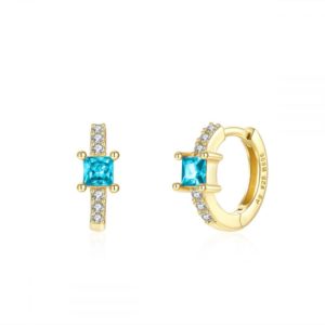 Pendientes en Plata de Ley Aro Paris Gold Blue