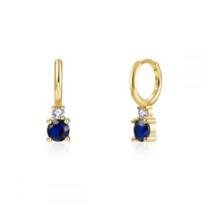 Pendientes en Plata de ley Silent Gold Blue