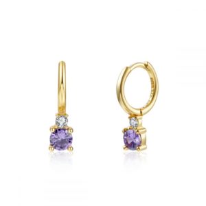 Pendientes en Plata de ley Silent Gold Lila