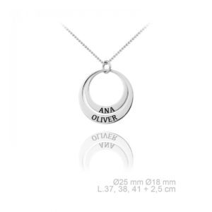 Collar en Plata de Ley Personalizable Aros Familiares