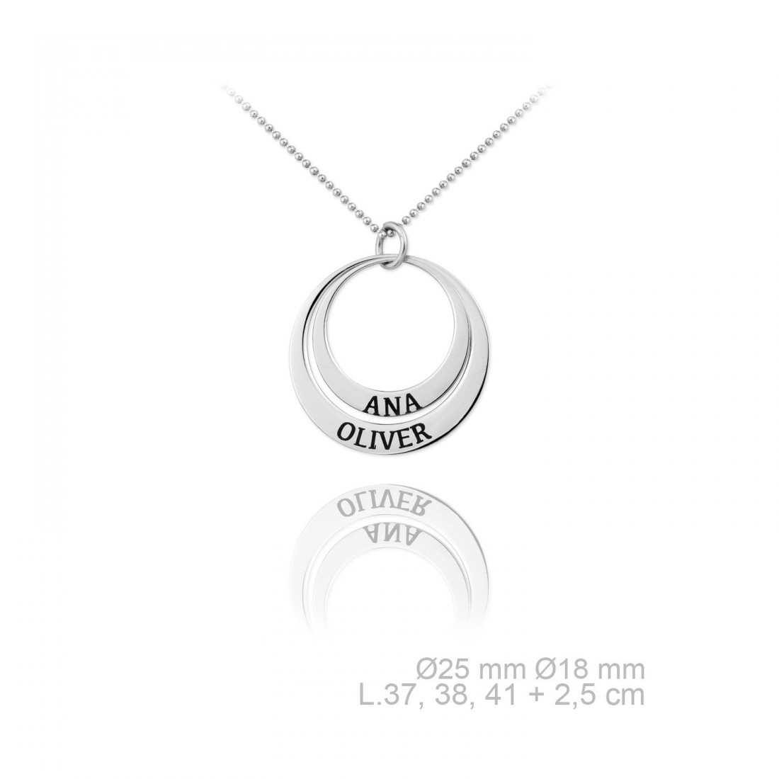 Collar en Plata de Ley Personalizable Aros Familiares