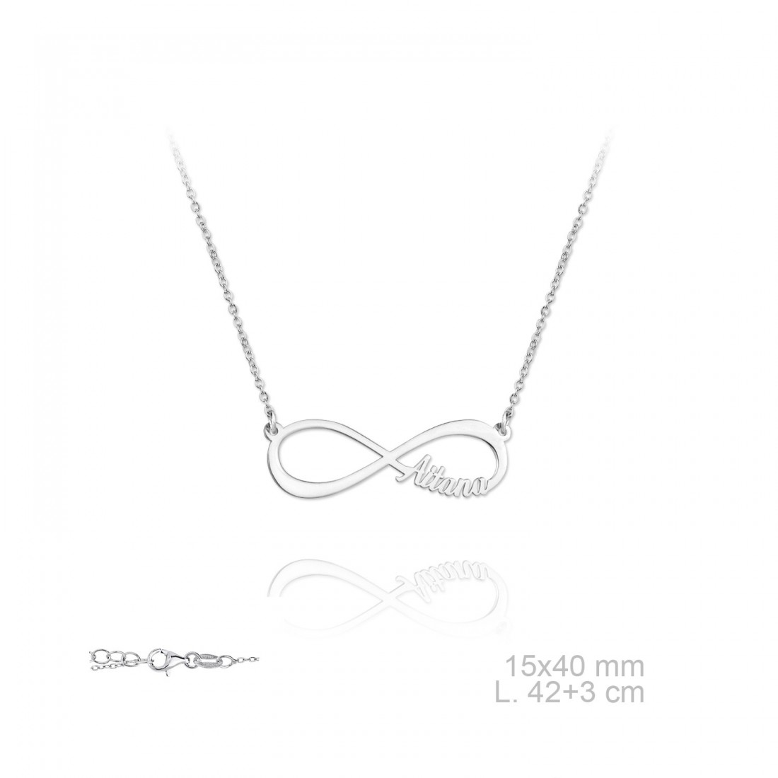 Collar en Plata de Ley Personalizable Infinito Nombre