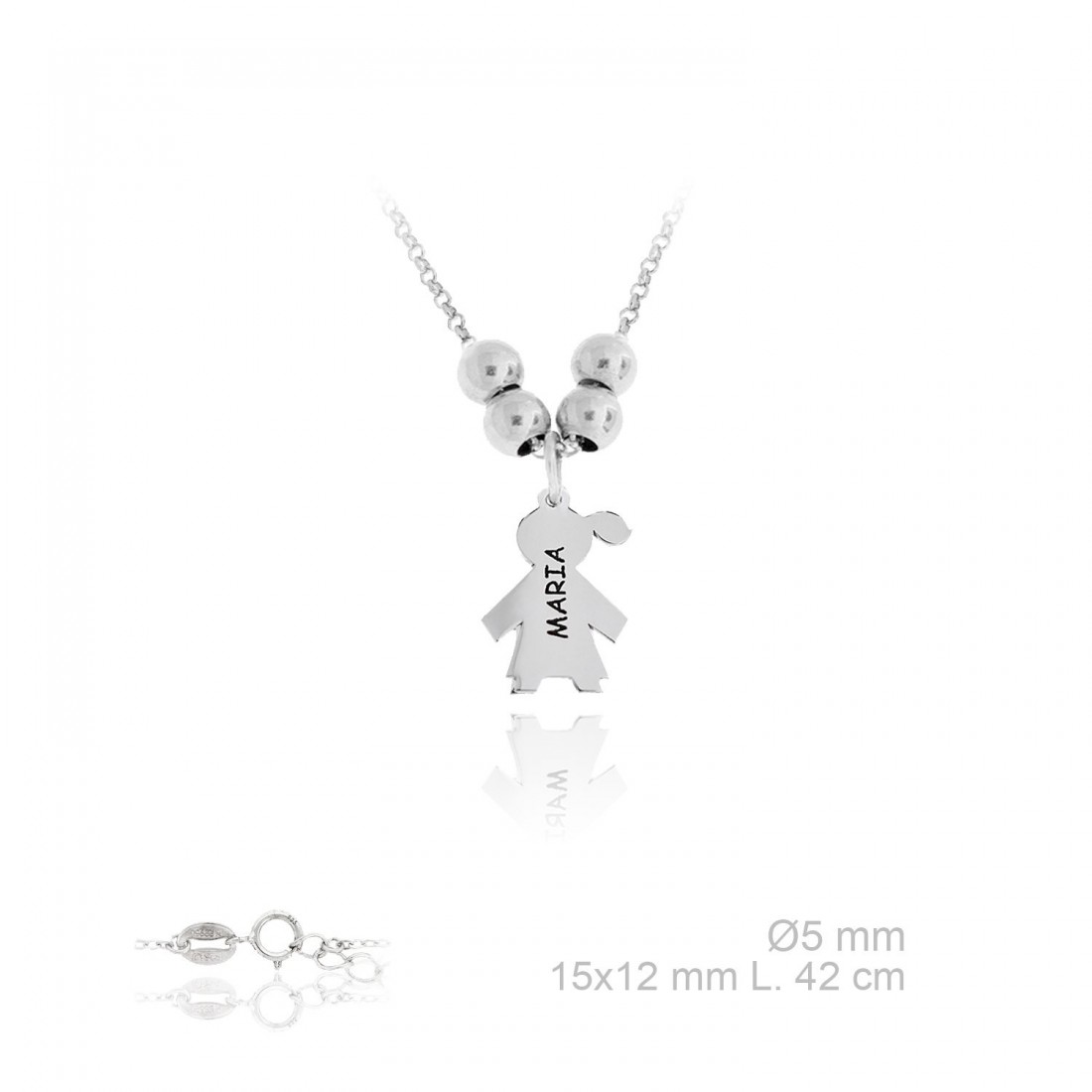 Collar en Plata de Ley Personalizable Niña