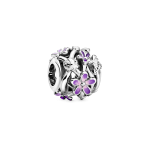 Charm en PLata de Ley Margarita Morada Filigrana 798772C02