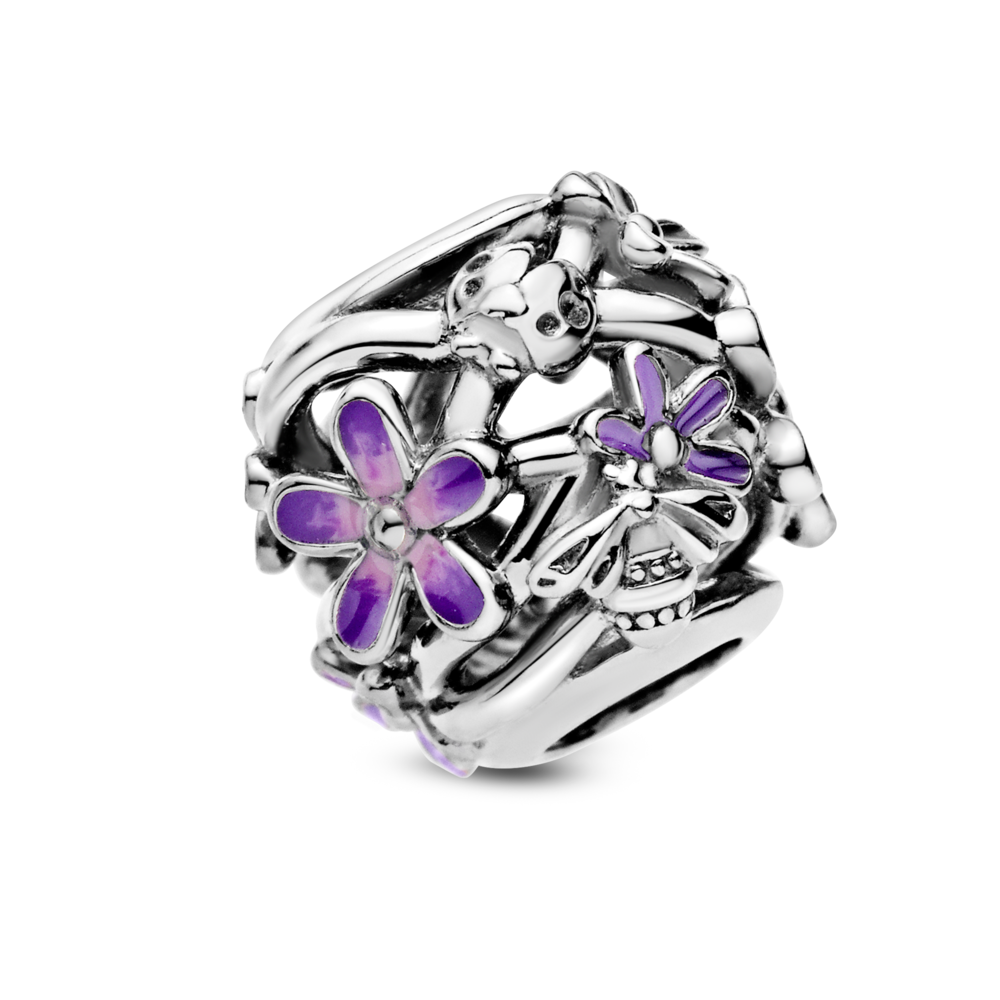 Charm en PLata de Ley Margarita Morada Filigrana 798772C02 - Imagen 2