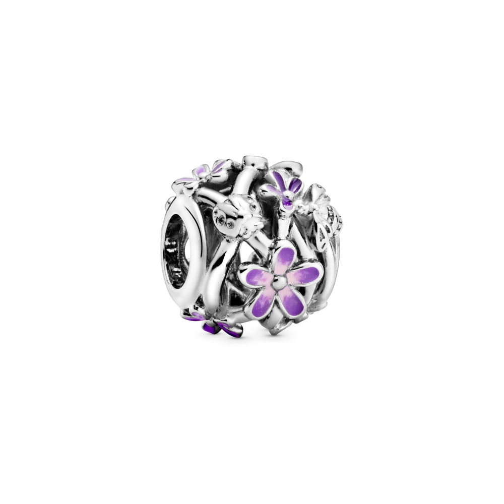 Charm en PLata de Ley Margarita Morada Filigrana 798772C02