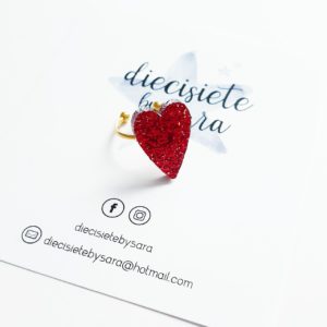 Anillo Noa Rojo Glitter