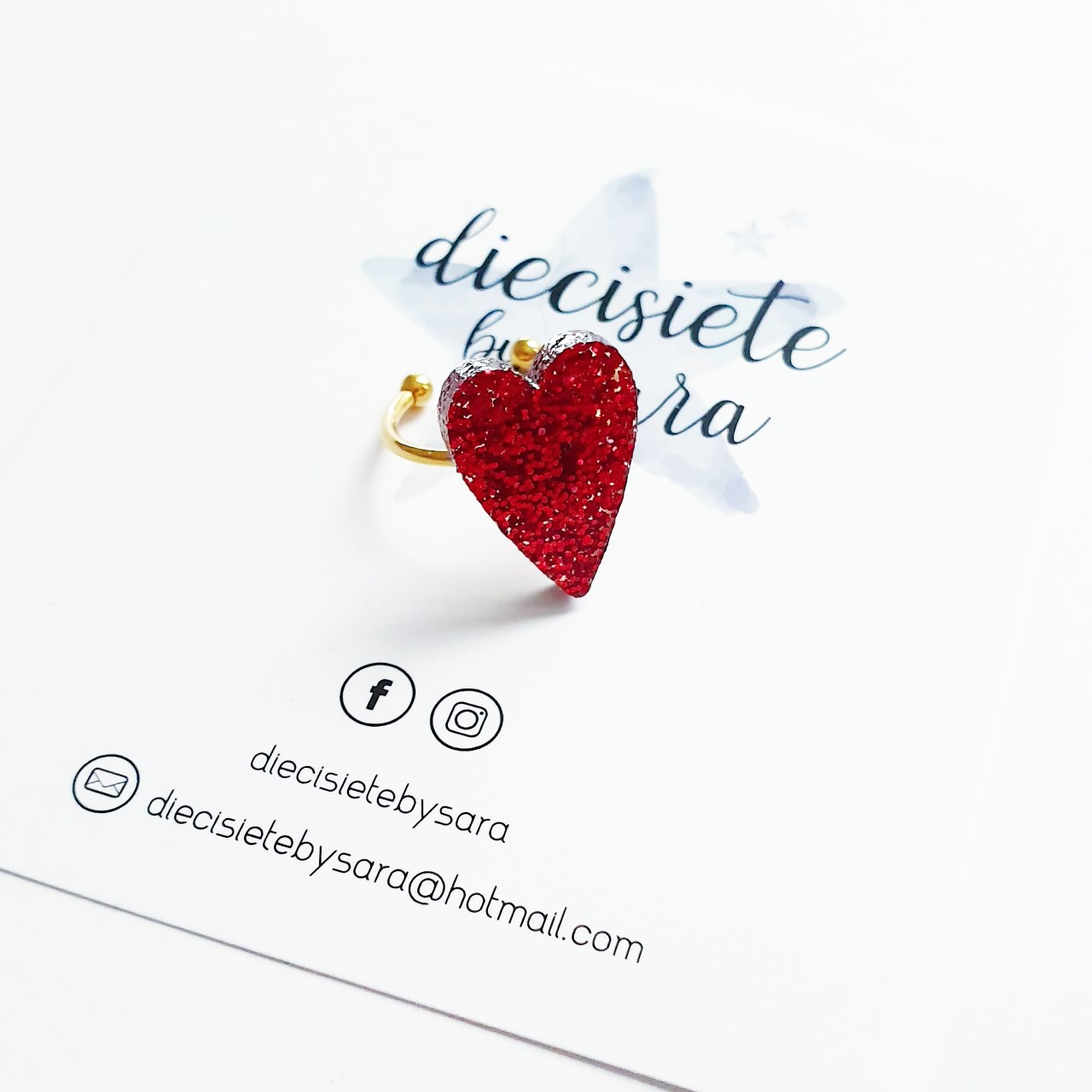 Anillo Noa Rojo Glitter