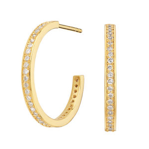 Pendientes Plata Aro de 20MM Circonitas SEA-201-011-UU