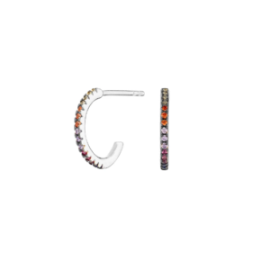 Pendientes Plata Aro de 12MM Multicolor SEA-199-031-01