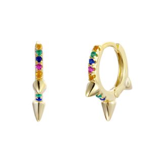 Pendientes en Plata de Ley Dilan Gold Multicolor