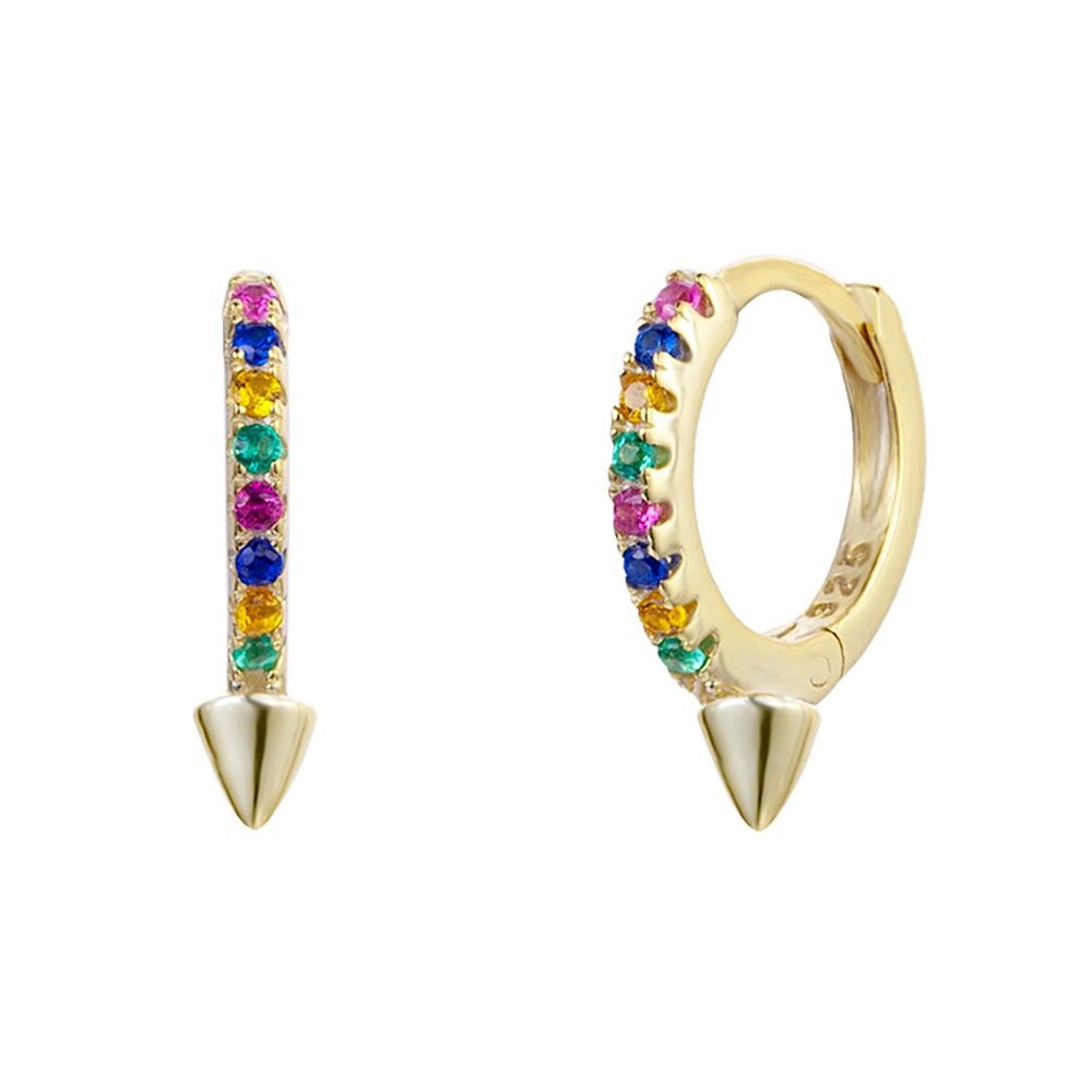 Pendientes en Plata de Ley Dune Gold Multicolor