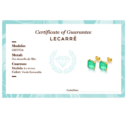 Pendientes Oro de18K "Green Love" GB117OA - Imagen 2