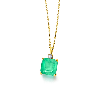 Colgante Oro de18K "Green Love"GD100OA