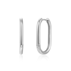 Pendientes en Plata de ley Aro Rectangular 30mm
