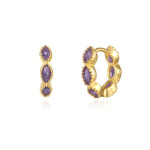 Pendientes en Plata de ley Atenea Gold Amatista