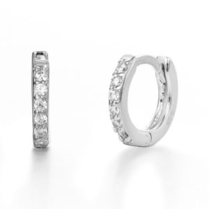 Pendientes en Plata de Ley Aro 10mm Circonitas