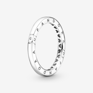 Anillo en Plata de Ley Logotipo y Corazones 199482C01