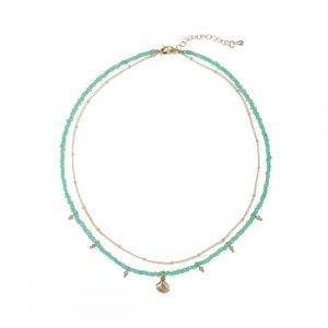 Collar doble Concha Marina Turquesa