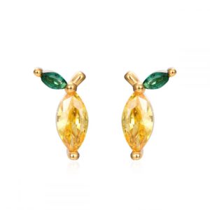 Pendientes en Plata de Ley lemon Gold