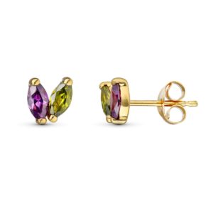 Pendientes Oro Amarillo Varis 2 Circonitas