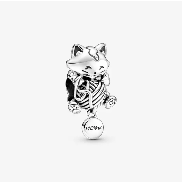 Charm en Plata de Ley Gatito y Ovillo de Lana 799535C00
